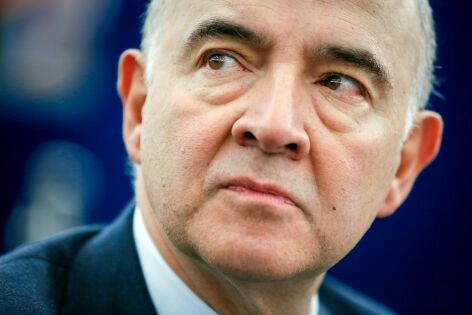  14 Novembre 2017 - Pierre Moscovici, Commissaire européen aux Affaires économiques et financières dans l'hémicycle du Parlement de Strasbourg
