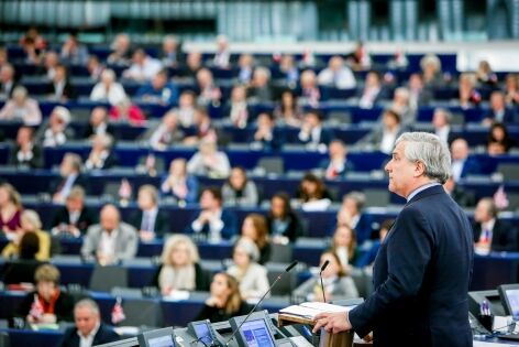  24 Octobre 2017 - Le Président du Parlement européen Antonio Tajani préside la session plénière au Parlement de Strasbourg